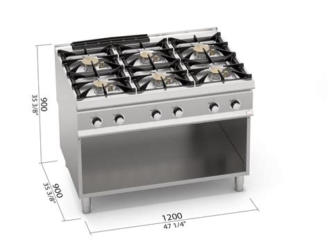 6 burner gas cooker size